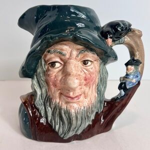 Vintage Royal Doulton Rip Van Winkle Toby Mug Jug, Porcelain Large 7" D6438